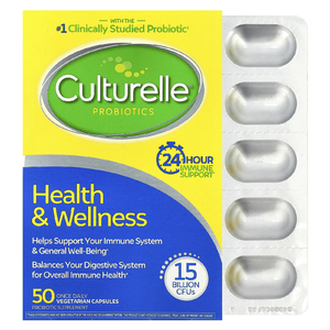 Culturelle, пробиотики, Health & Wellness, для здоровья и хорошего самочувствия, 50 вегетарианских капсул