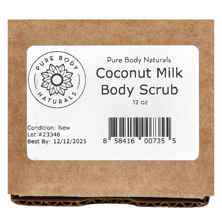 Pure Body Naturals, скраб для тела с кокосовым молоком, 340 г (12 унций)