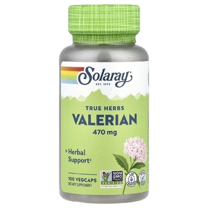 Solaray, True Herbs, валериана, 470 мг, 100 капсул VegCap