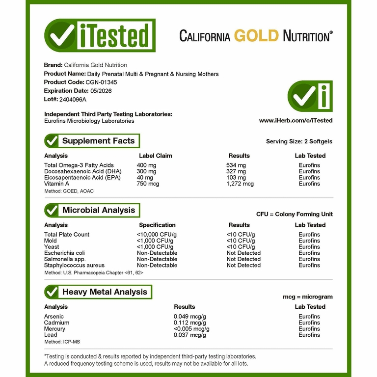 California Gold Nutrition, мультивитаминный комплекс для беременных, 60 капсул из рыбьего желатина