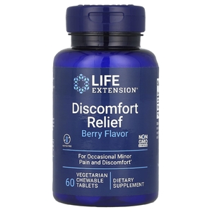 Life Extension, средство для облегчения дискомфорта, с ягодным вкусом, 60 вегетарианских жевательных таблеток