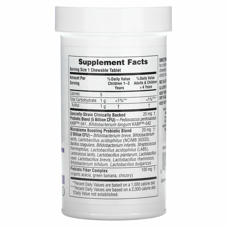 NaturesPlus, GI Natural Probiotic Kids, детские пробиотики, ягодный вкус, 7 миллиардов КОЕ, 30 жевательных таблеток