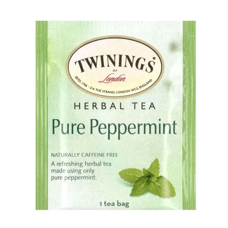 Twinings, Травяной чай, чистая перечная мята, без кофеина, 50 чайных пакетиков, 100 г (3,53 унции)
