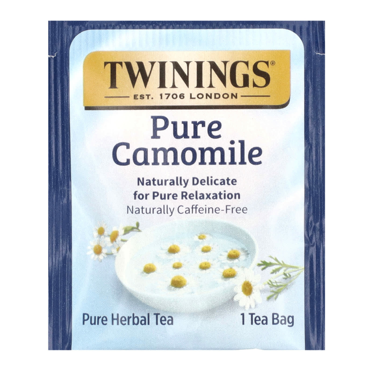 Twinings, травяной чай, чистая ромашка, без кофеина, 50 чайных пакетиков, 75 г (2,65 унции)