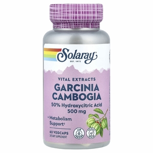 Solaray, Жизненно важные экстракты гарцинии камбоджийской (Garcinia cambogia), 500 мг, 60 растительных капсул