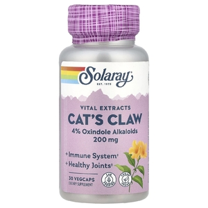 Solaray, Vital Extracts, кошачий коготь, 30 растительных капсул
