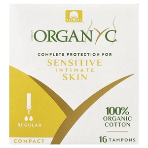 Organyc, органические тампоны, компактные, обычные, 16 штук