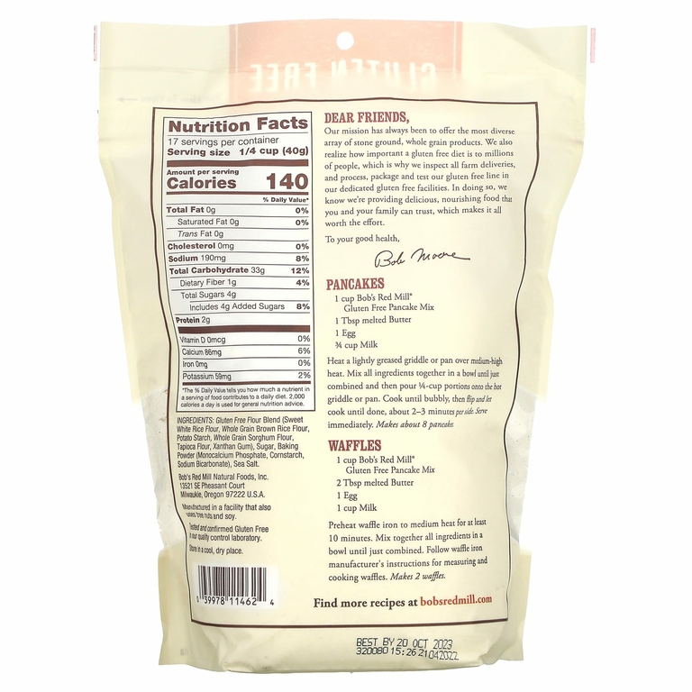Bob's Red Mill, Смесь для блинчиков, безглютеновая, 680 г (24 унции)