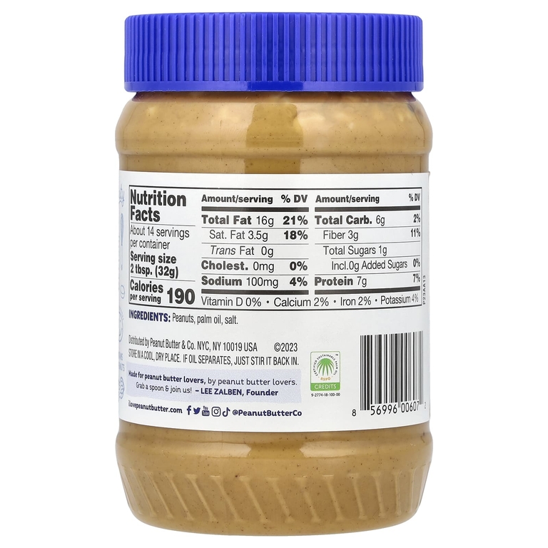 Peanut Butter & Co., Simply Crunchy, арахисовая паста, без добавления сахара, 454 г (16 унций)