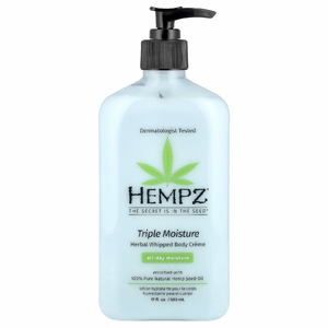 Hempz, взбитый растительный крем для тела, тройное увлажнение, 500 мл (17 жидк. унций)