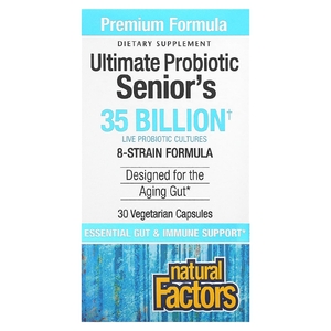 Natural Factors, Ultimate Probiotic, пожилых людей, 35 млрд КОЕ, 30 вегетарианских капсул