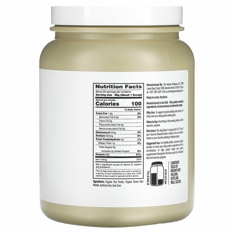 Isopure, Протеиновый порошок на растительной основе, без добавок, 521 г (1,15 фунта)