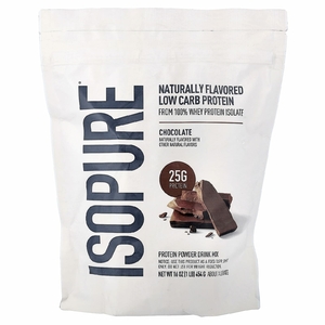  Isopure, низкоуглеводный протеин, шоколадный вкус, 454 г (1 фунт)
