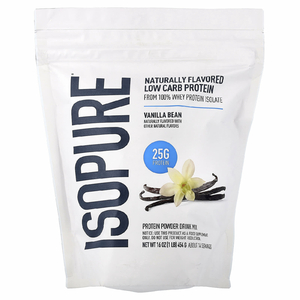  Isopure, низкоуглеводная протеиновая смесь для приготовления протеиновых коктейлей, со вкусом ванили, 454 г (1 фунт)