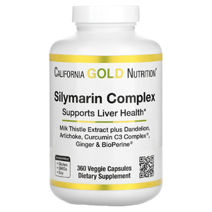 California Gold Nutrition, комплекс с силимарином, экстракт расторопши и одуванчик, артишок, куркумин C3 Complex, имбирь и BioPerine, 360 растительных капсул