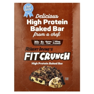 FITCRUNCH, Запеченный батончик с высоким содержанием протеина, тесто для шоколадного печенья, 12 батончиков, 88 г (3,1 унции) (Товар снят с продажи) 
