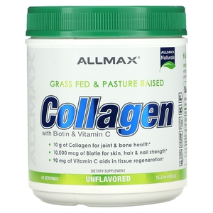 ALLMAX, Экологически чистый коллаген с 10 000 мкг биотина + 90 мг витамина C, 440 г (15,5 унции)