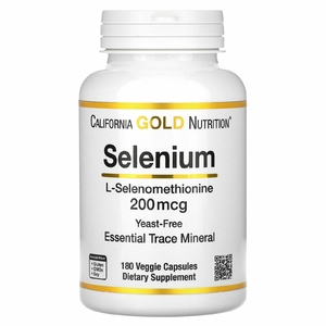 California Gold Nutrition, селен, бездрожжевой, 200 мкг, 180 вегетарианских капсул
