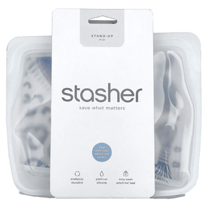 Stasher, многоразовый силиконовый пакет для пищевых продуктов, средний, прозрачный, 1656 мл (56 жидк. унций)