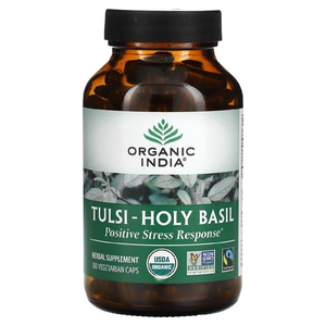 Organic India, тулси (базилик священный), 180 растительных капсул