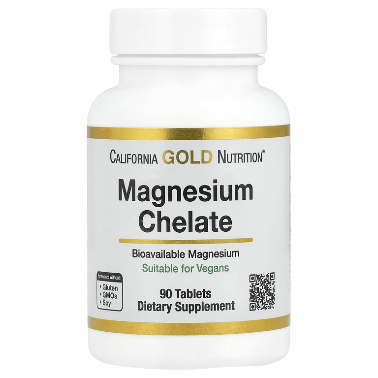 California Gold Nutrition, Хелат магния, 210 мг, 90 таблеток