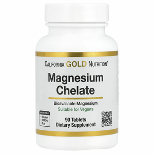 California Gold Nutrition, Хелат магния, 210 мг, 90 таблеток