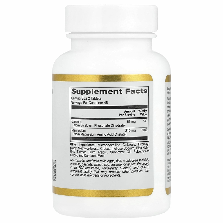 California Gold Nutrition, Хелат магния, 210 мг, 90 таблеток