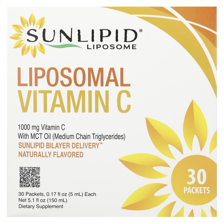 Sunlipid, липосомальный витамин C с маслом MCT, 30 пакетиков по 5 мл (0,17 жидк. унции)