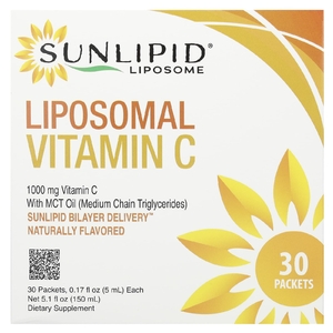 Sunlipid, липосомальный витамин C с маслом MCT, 30 пакетиков по 5 мл (0,17 жидк. унции)