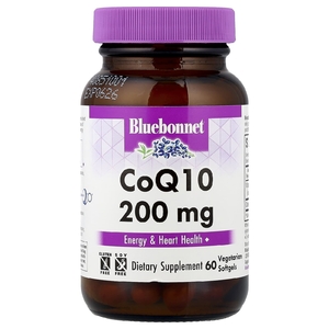 Bluebonnet Nutrition, коэнзим Q10, 200 мг, 60 желатиновых капсул