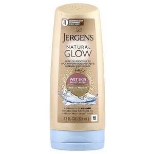 Jergens, Увлажняющее средство Natural Glow для нанесения на влажную кожу, Wet Skin Moisturizer, оттенок Fair to Medium (221 мл)