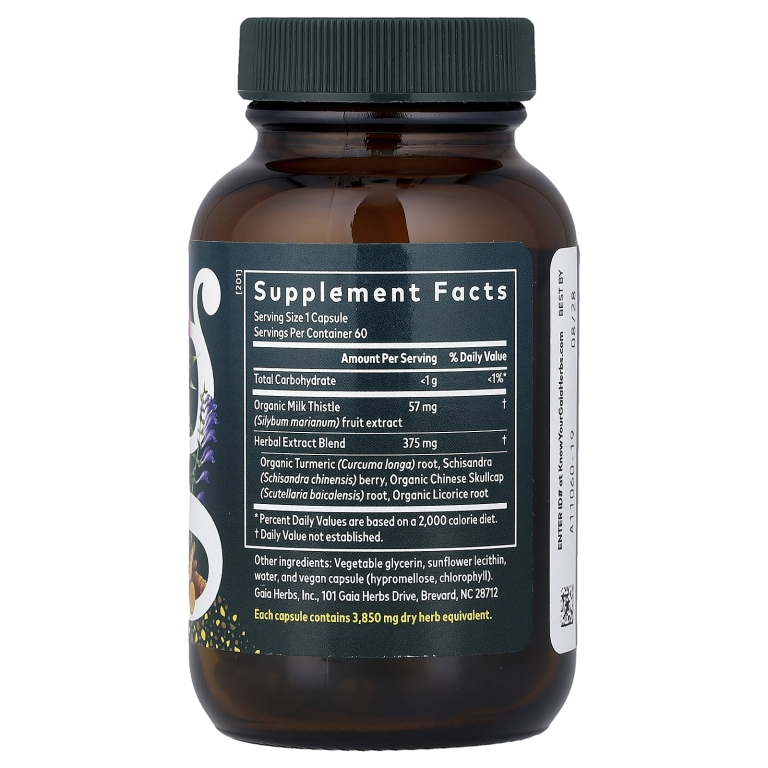 Gaia Herbs, растительный комплекс для здоровья печени, 60 капсул