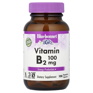 Bluebonnet Nutrition, Витамин B2, 100 мг, 100 растительных капсул