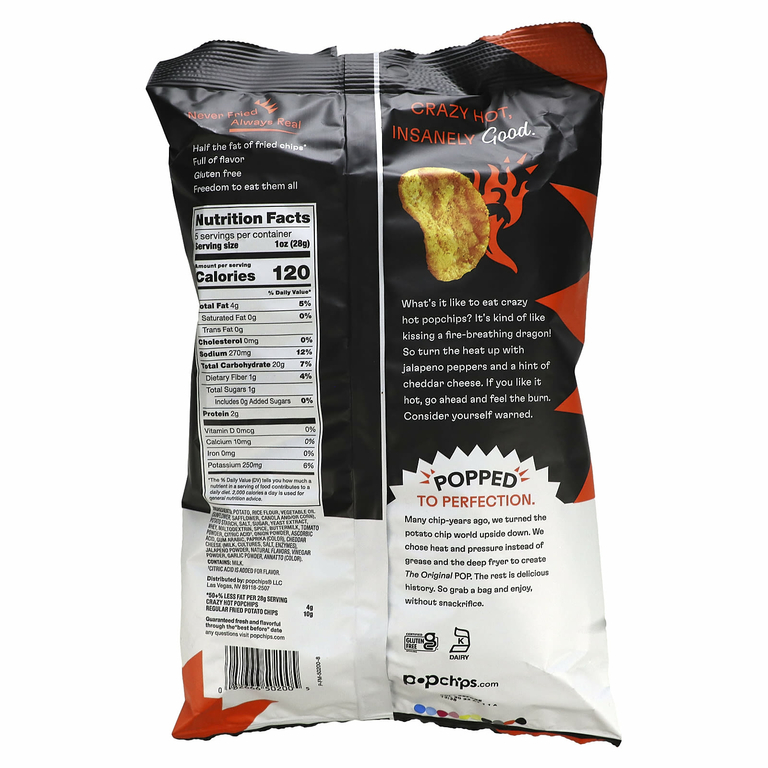 Popchips, Original, Crazy Hot, 142 г (5 унций) (Товар снят с продажи) 