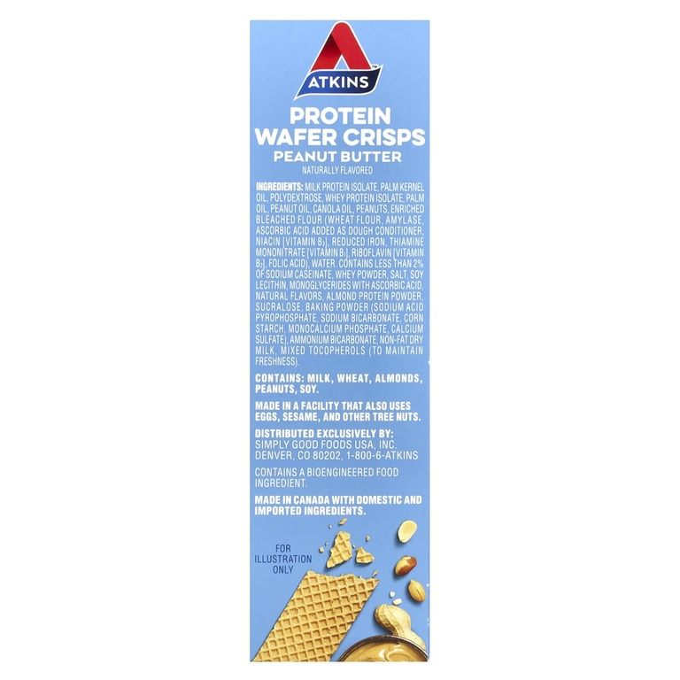 Atkins, Anytime Snacks, протеиновые вафли, с арахисовой пастой, 5 шт. по 36 г (1,27 унции)