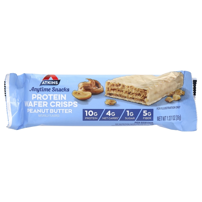 Atkins, Anytime Snacks, протеиновые вафли, с арахисовой пастой, 5 шт. по 36 г (1,27 унции)
