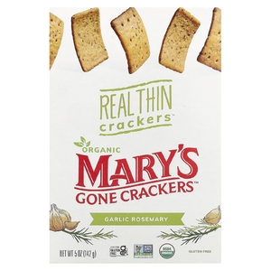 Mary's Gone Crackers, Real Thin Crackers, крекеры, чеснок и розмарин, 142 г (5 унций)