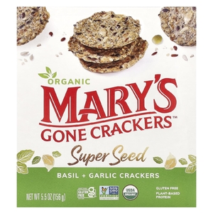 Mary's Gone Crackers, Органические крекеры с семенами высшего качества, базилик + чеснок, 156 г (5,5 унции) (Товар снят с продажи) 