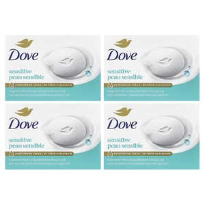 Dove, мыло для красоты, сенситивный, без отдушки, 4 батончика, 3,75 унции (106 г) в одном