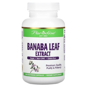 Paradise Herbs, Экстракт листьев банабы, 180 вегетарианских капсул (250 мг на капсулу)