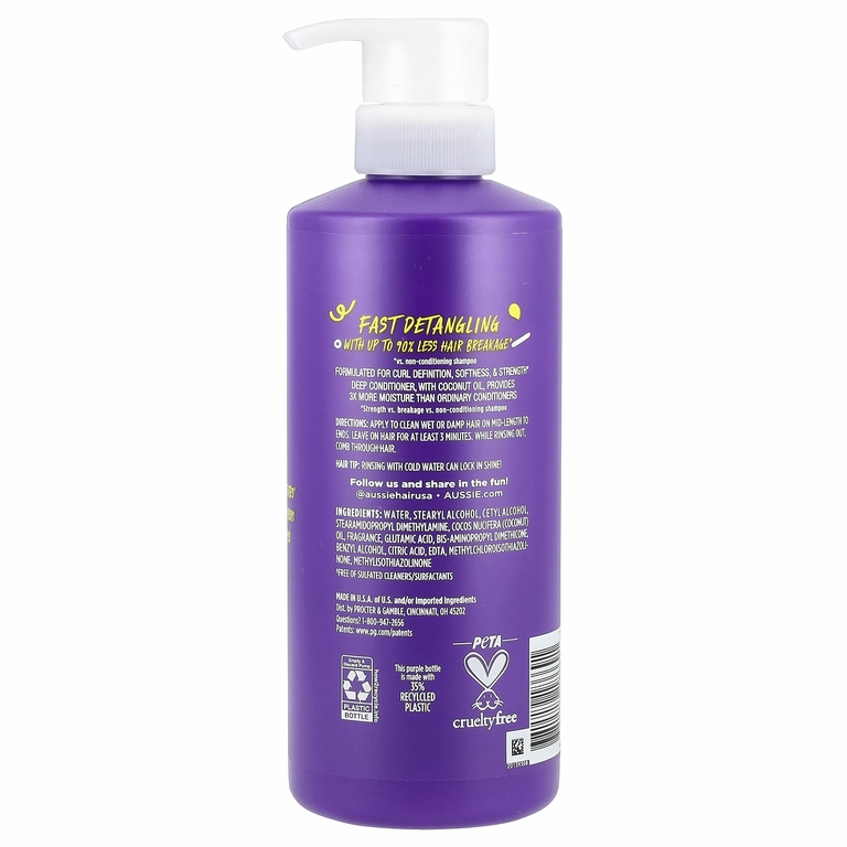 Aussie, 3 Minute Miracle Curls, кондиционер для глубокого нанесения, с кокосом и маслом австралийского жожоба, 475 мл (16 жидк. Унций)
