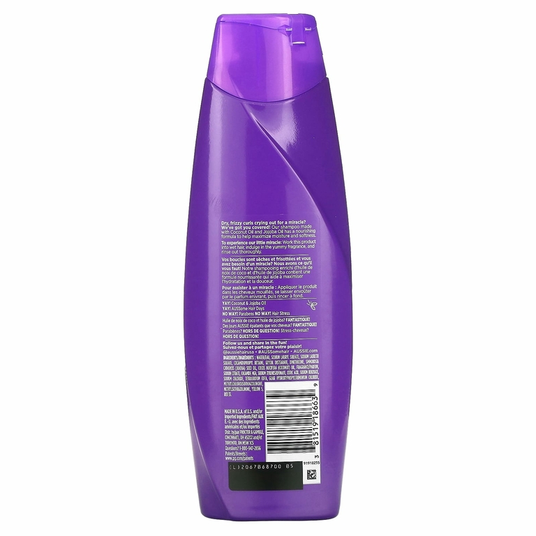 Aussie, Miracle Curls, шампунь с кокосовым маслом и маслом австралийского жожоба, 360 мл (12,1 жидк. унций)
