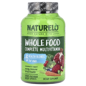 NATURELO, Мультивитаминный комплекс из цельных продуктов, для мужчин, 120 вегетарианских капсул