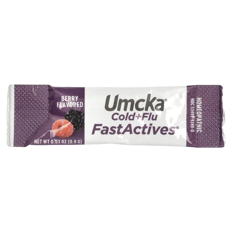 Nature's Way, Fast Actives, Umcka, средство от простуды и гриппа, с ягодным вкусом, 10 пакетиков по 0,9 г (0,03 унции)