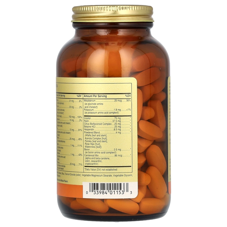 Solgar, Formula VM-75, комплексные витамины с микроэлементами в хелатной форме, без железа, 180 таблеток