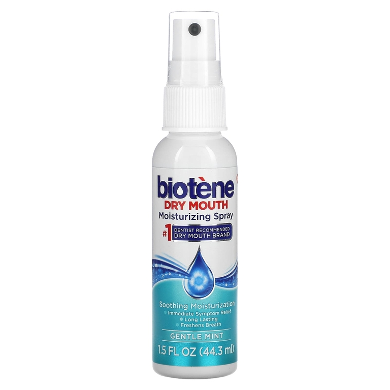 Biotene Dental Products, Увлажняющий спрей для сухого рта, нежная мята, 44,3 мл (1,5 жидк. унц.)