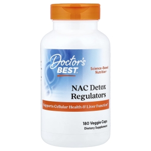 Doctor's Best, NAC для регуляции процесса детоксикации, 180 вегетарианских капсул