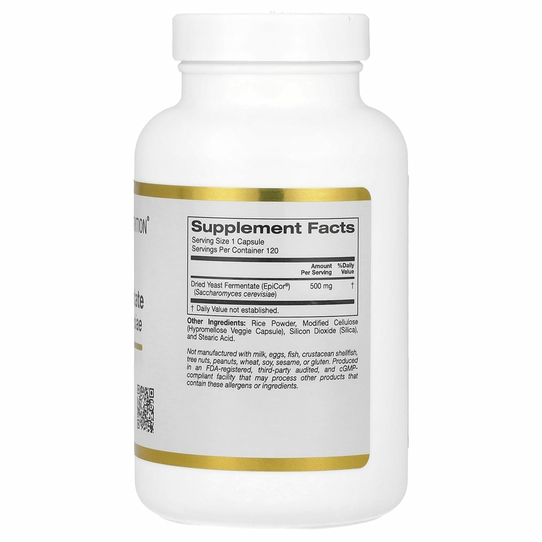 California Gold Nutrition, EpiCor, сухой дрожжевой ферментат, 500 мг, 120 растительных капсул