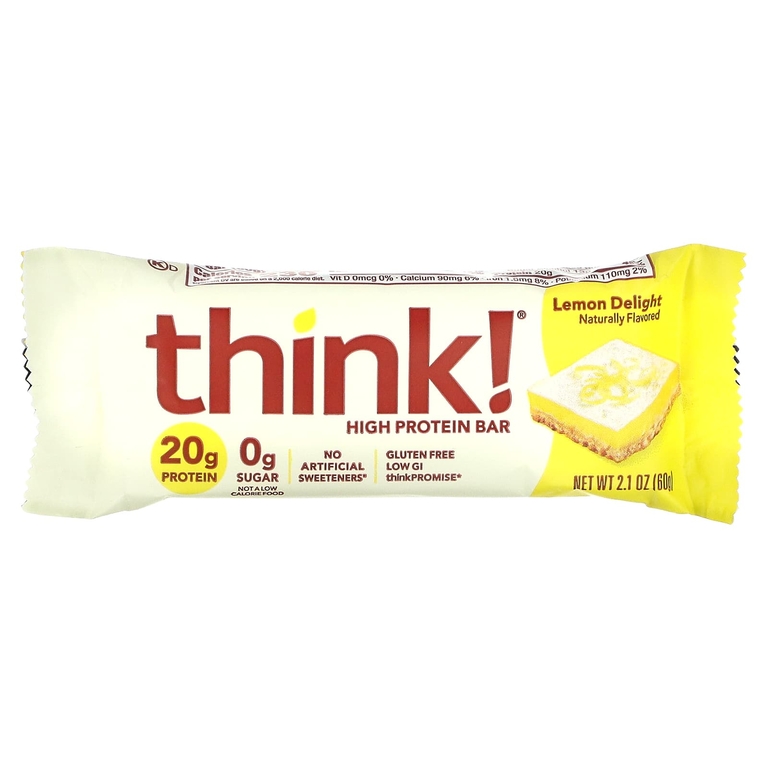 Think !, Высокопротеиновые батончики, лимонное лакомство, 10 батончиков по 60 г (2,1 унции)
