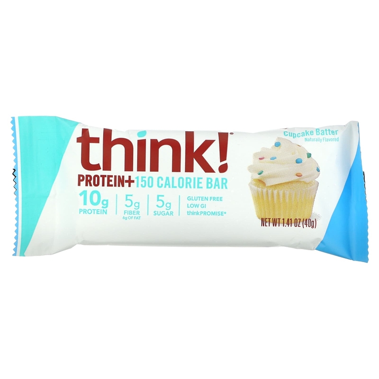 Think !, Protein+, 10 батончиков Cupcake Batter по 40 г (1,41 унции) и 150 калорий каждый